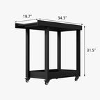 Dessert polyvalent – Chariot de préparation d'extérieur à deux niveaux avec roues et support avec couvercle – Capacité de 227 kg – Convient pour la maison, le bureau, le patio et le barbecue