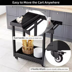 Dessert polyvalent – Chariot de préparation d'extérieur à deux niveaux avec roues et support avec couvercle – Capacité de 227 kg – Convient pour la maison, le bureau, le patio et le barbecue