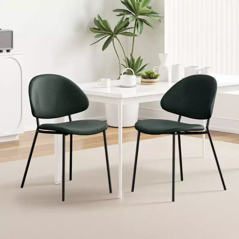 Lot de 4 chaises de salle à manger Okak Modern sans accoudoirs, design minimaliste, pour cuisine et salle à manger, avec assise rembourrée en boucle/PU