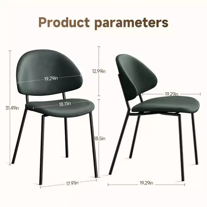 Lot de 4 chaises de salle à manger Okak Modern sans accoudoirs, design minimaliste, pour cuisine et salle à manger, avec assise rembourrée en boucle/PU