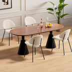 Lot de 4 chaises de salle à manger Okak Modern sans accoudoirs, design minimaliste, pour cuisine et salle à manger, avec assise rembourrée en boucle/PU