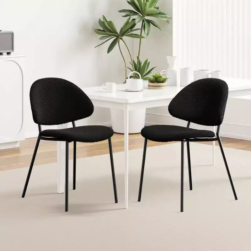 Lot de 4 chaises de salle à manger Okak Modern sans accoudoirs, design minimaliste, pour cuisine et salle à manger, avec assise rembourrée en boucle/PU