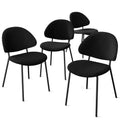 Lot de 4 chaises de salle à manger Okak Modern sans accoudoirs, design minimaliste, pour cuisine et salle à manger, avec assise rembourrée en boucle/PU