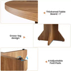 Table à manger ronde 47" pour petits espaces - Noire, 4-6 places, piètement en bois massif K-leg