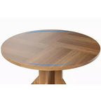 Table à manger ronde 47" pour petits espaces - Noire, 4-6 places, piètement en bois massif K-leg