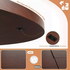 Table à manger ronde 47" pour petits espaces - Noire, 4-6 places, piètement en bois massif K-leg