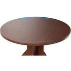 Table à manger ronde 47" pour petits espaces - Noire, 4-6 places, piètement en bois massif K-leg