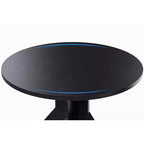 Table à manger ronde 47" pour petits espaces - Noire, 4-6 places, piètement en bois massif K-leg