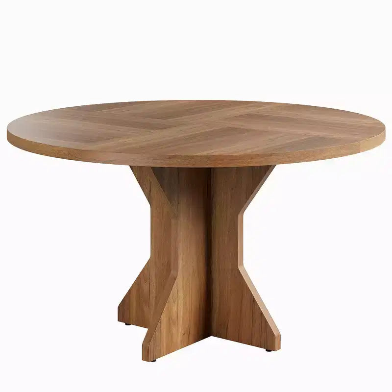 Table à manger ronde 47" pour petits espaces - Noire, 4-6 places, piètement en bois massif K-leg