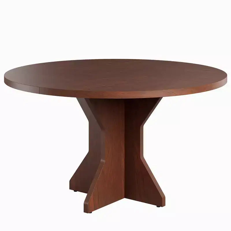 Table à manger ronde 47" pour petits espaces - Noire, 4-6 places, piètement en bois massif K-leg