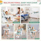 Chaise Haute Bébé GustoWave pour Tout-petits de 1 à 4 Ans, Chaise Haute Bébé Pliante avec Plateau Amovible, Chaise Pliante Légère
