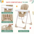 Chaise Haute Bébé GustoWave pour Tout-petits de 1 à 4 Ans, Chaise Haute Bébé Pliante avec Plateau Amovible, Chaise Pliante Légère