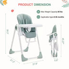 Chaise Haute Bébé GustoWave pour Tout-petits de 1 à 4 Ans, Chaise Haute Bébé Pliante avec Plateau Amovible, Chaise Pliante Légère