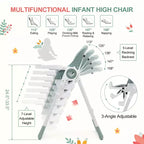 Chaise Haute Bébé GustoWave pour Tout-petits de 1 à 4 Ans, Chaise Haute Bébé Pliante avec Plateau Amovible, Chaise Pliante Légère