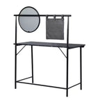 FurnitureR Coiffeuse avec Miroir Circulaire Amovible Table de Maquillage Simple Bureau de Maquillage Multifonctionnel Bureau d'Écriture pour Chambre à Coucher, Noir