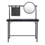 FurnitureR Coiffeuse avec Miroir Circulaire Amovible Table de Maquillage Simple Bureau de Maquillage Multifonctionnel Bureau d'Écriture pour Chambre à Coucher, Noir