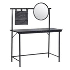 FurnitureR Coiffeuse avec Miroir Circulaire Amovible Table de Maquillage Simple Bureau de Maquillage Multifonctionnel Bureau d'Écriture pour Chambre à Coucher, Noir