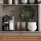 Meuble de rangement de cuisine GustoWave de 71'' avec portes en verre et support pour micro-ondes, armoire de cuisine haute autoportante pour salle à manger