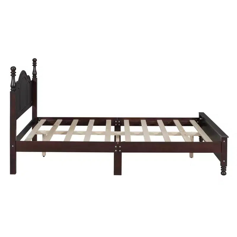 Cadre de lit plateforme rétro en bois avec tête de lit pour chambre à coucher
