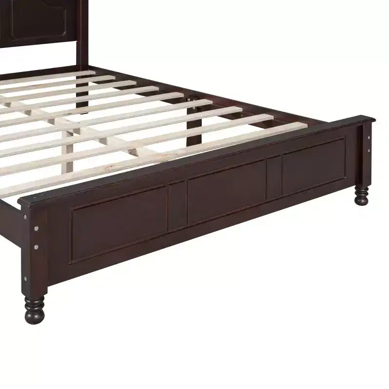 Cadre de lit plateforme rétro en bois avec tête de lit pour chambre à coucher
