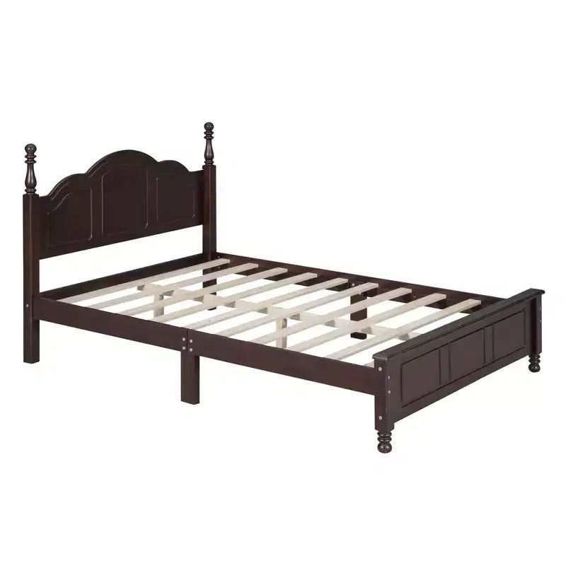 Cadre de lit plateforme rétro en bois avec tête de lit pour chambre à coucher