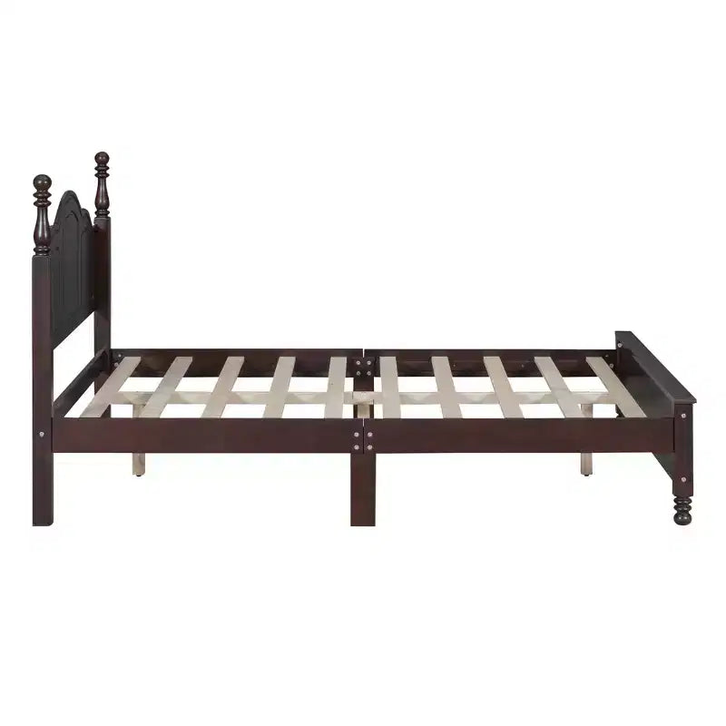 Cadre de lit plateforme rétro en bois avec tête de lit pour chambre à coucher