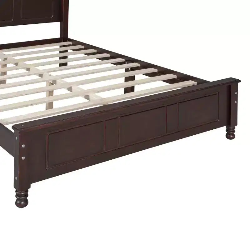 Cadre de lit plateforme rétro en bois avec tête de lit pour chambre à coucher