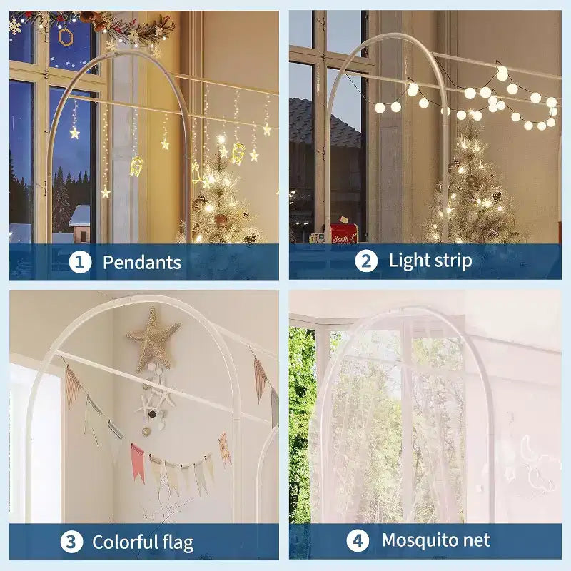 Cadre de lit jumeau COZONY avec tête de lit capitonnée, plateforme de lit en métal avec design arqué et rangement sous le lit, pas besoin de sommier tapissier
