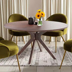 MAYEERTY Table à manger ronde tulipe 31,5, Plateau en bois, Piétement en métal, 2-4 places, Noir