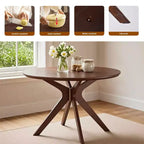 MAYEERTY Table à manger ronde tulipe 31,5, Plateau en bois, Piétement en métal, 2-4 places, Noir