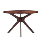 MAYEERTY Table à manger ronde tulipe 31,5, Plateau en bois, Piétement en métal, 2-4 places, Noir