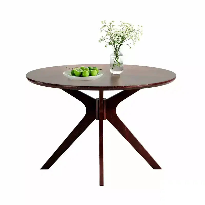 MAYEERTY Table à manger ronde tulipe 31,5, Plateau en bois, Piétement en métal, 2-4 places, Noir