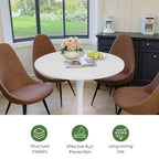MAYEERTY Table à manger ronde tulipe 31,5, Plateau en bois, Piétement en métal, 2-4 places, Noir