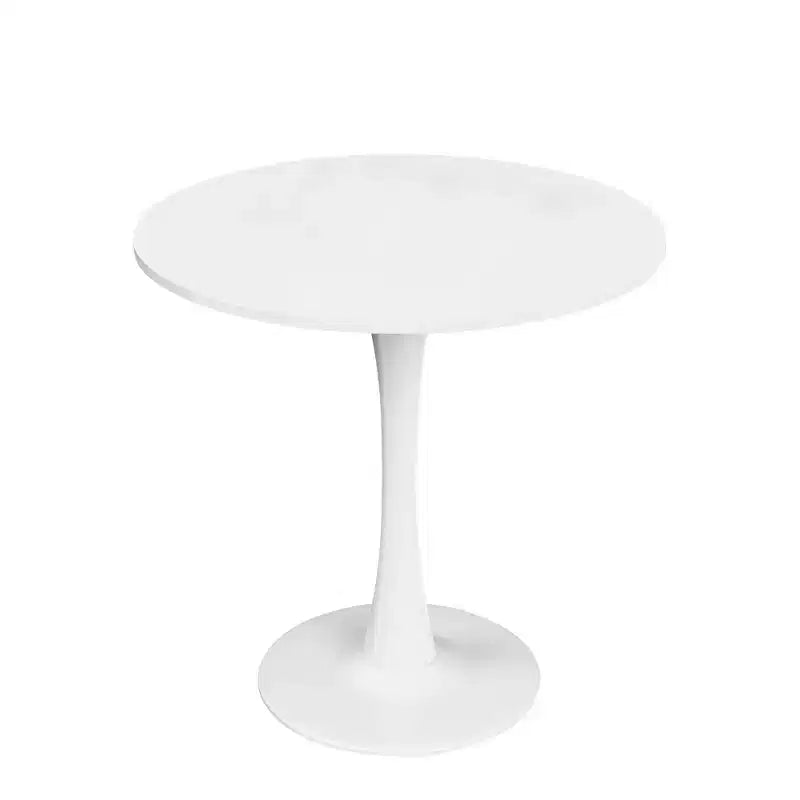 MAYEERTY Table à manger ronde tulipe 31,5, Plateau en bois, Piétement en métal, 2-4 places, Noir