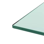 Table basse moderne rectangulaire en verre avec étagère inférieure, table d'appoint pour salon ou bureau