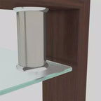 Table basse moderne rectangulaire en verre avec étagère inférieure, table d'appoint pour salon ou bureau