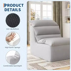 Pouf Poire Paresseux GustoWave, Canapé de Sol avec Mousse Haute Résilience, Base Antidérapante, Poufs pour Adultes, Gris