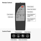 Meuble TV de style ferme Real Relax de 72,8 po avec cheminée électrique à 3 côtés en verre, 12 couleurs de lumières LED réglables, console média pour téléviseurs jusqu'à 80 po.