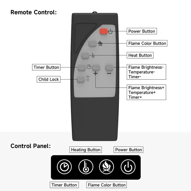 Meuble TV de style ferme Real Relax de 72,8 po avec cheminée électrique à 3 côtés en verre, 12 couleurs de lumières LED réglables, console média pour téléviseurs jusqu'à 80 po.