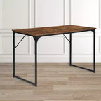 FurnitureR 47,2 Table de bureau à domicile Simple bureau d'ordinateur portable Cadres métalliques robustes pour salle d'étude, Marron rustique