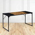 FurnitureR 55 Home Office Table Laptop PC Writing Computer Desk with Sturdy Metal Frames for Study Room, Brown&Black