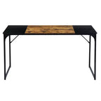 FurnitureR 55 Bureau d'ordinateur pour ordinateur portable avec cadres métalliques robustes pour salle d'étude, marron et noir