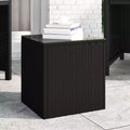 Side Table Black PE rattan Compact Durable Side Table Square