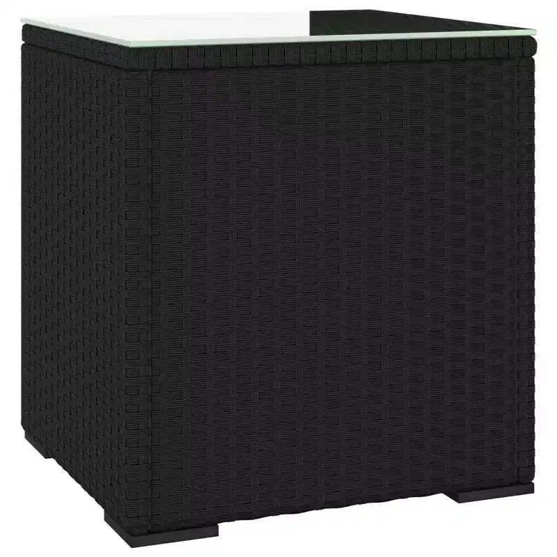 Table d'appoint noir rotin PE compact durable Table d'appoint carrée