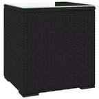 Table d'appoint noir rotin PE compact durable Table d'appoint carrée