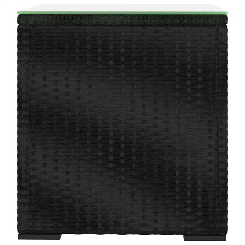 Table d'appoint noir rotin PE compact durable Table d'appoint carrée