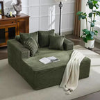 61 Fauteuils longues surdimensionnés d'intérieur, canapé sans os rembourré en velours côtelé, canapé sans os confortable 2 places "nuage", 4 oreillers et accoudoirs