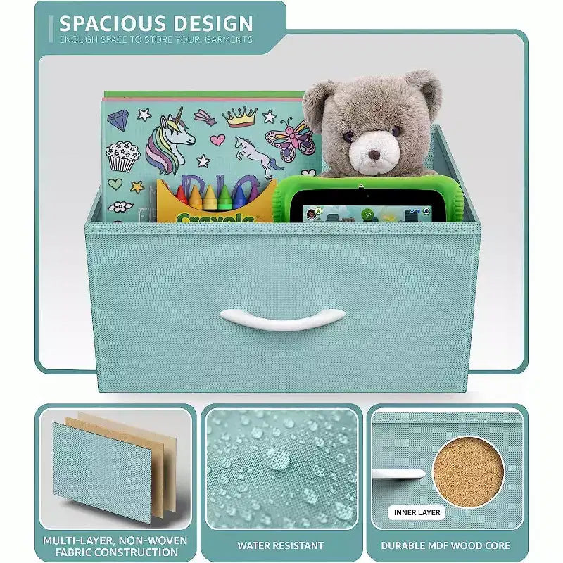 Commode Sorbus 8 tiroirs – Unité de rangement avec cadre en acier, plateau en bois, bacs en tissu – pour chambre à coucher, placard, bureau et plus encore