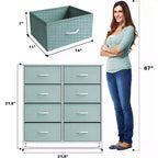 Commode Sorbus 8 tiroirs – Unité de rangement avec cadre en acier, plateau en bois, bacs en tissu – pour chambre à coucher, placard, bureau et plus encore