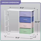 Commode Sorbus 8 tiroirs – Unité de rangement avec cadre en acier, plateau en bois, bacs en tissu – pour chambre à coucher, placard, bureau et plus encore